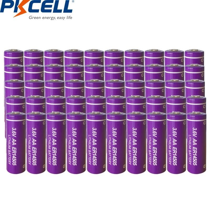 50 шт. аккумуляторы PKCELL 3 6 В ER14505 14505 2400 мАч AA LiSCLO2 LR6 R6P 1 5 в батареи для GPS трек-камеры |