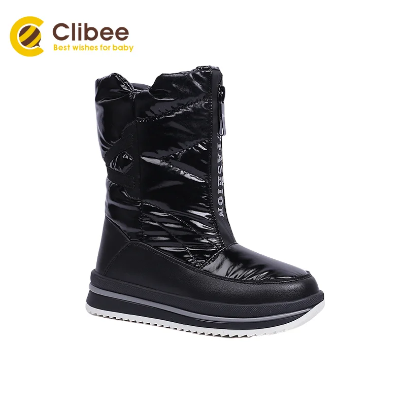 Зимние сапоги CLIBEE для девочек и мальчиков с теплым шерстяным подкладом