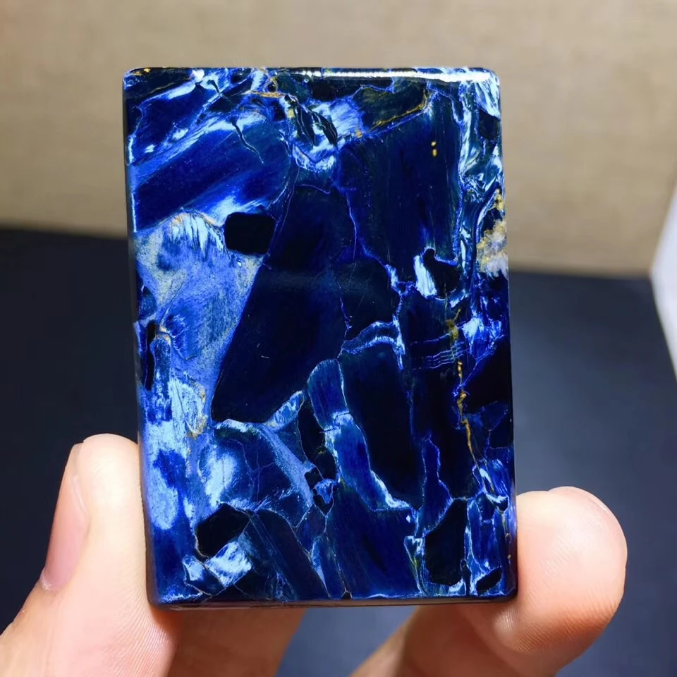 Подвеска Pietersite Top из натурального синего камня прямоугольная Chatoyant новый
