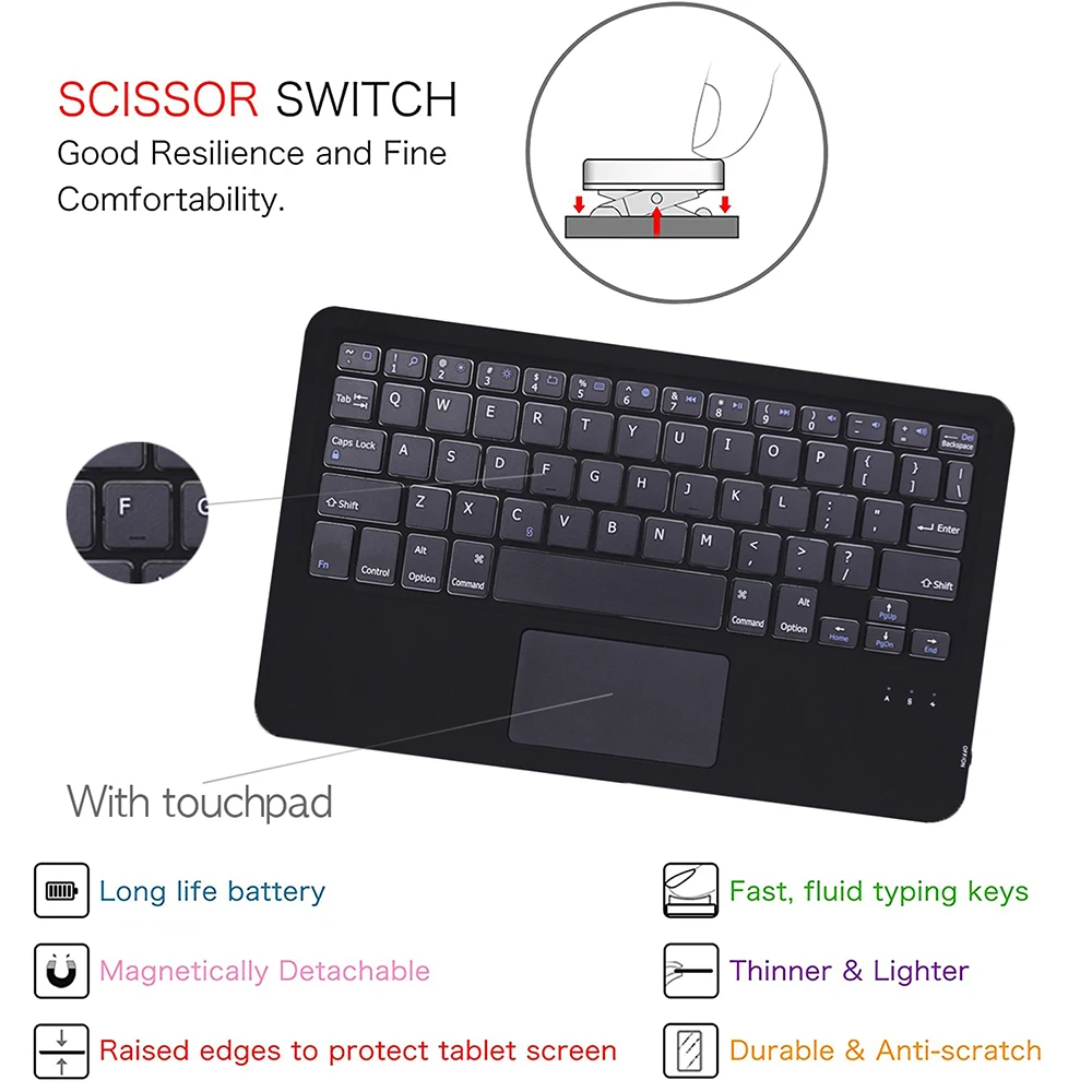 detachable wireless bluetooth touchpad keyboard case for apple ipad mini 4 mini 5 7 9 2015 2019 tablet tpu cover accessories free global shipping