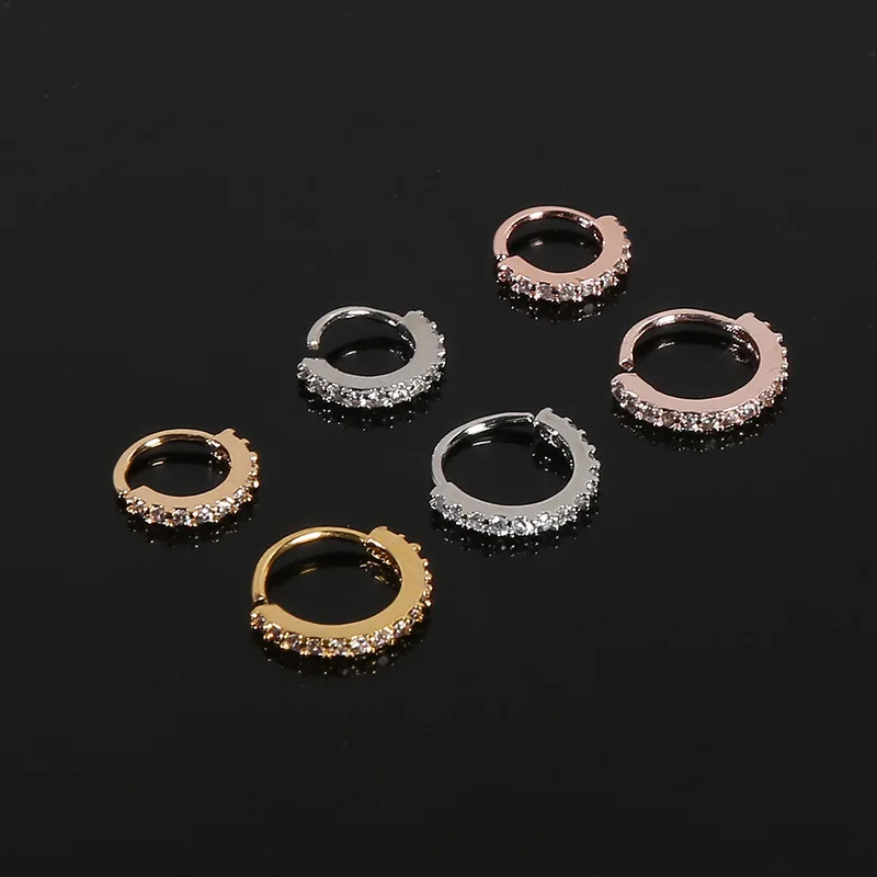 1 шт. маленькие Изящные обручи для пирсинга гибкое кольцо носа с кристаллами