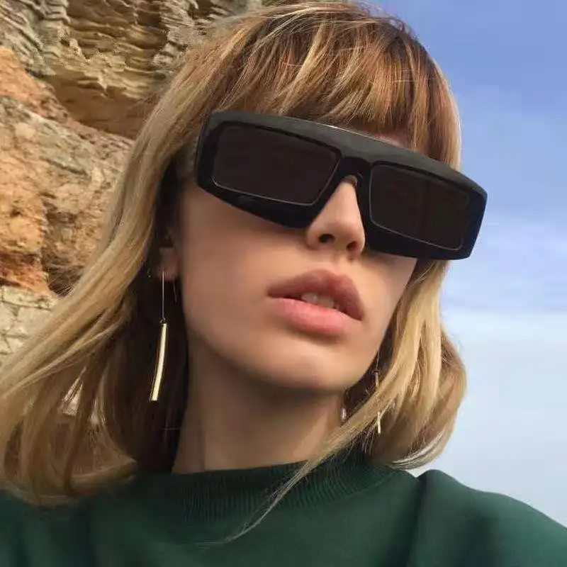 

New Oversize Street Style Sun Glasses For Women Hip Hop Irregular Square Eyewear Luxury Brand Design Decorative Sunglasses