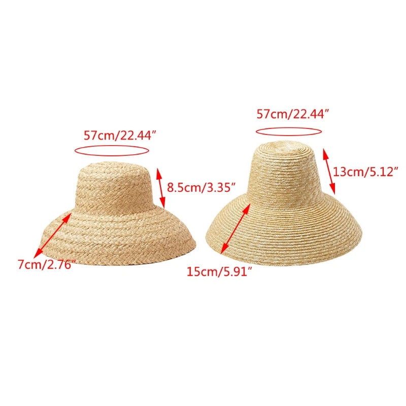

European Vintage Droop Wide Brim Woven Straw Sun Hat Retro Flat Top UV Protection Sunscreen Travel Vacation Beach Cap