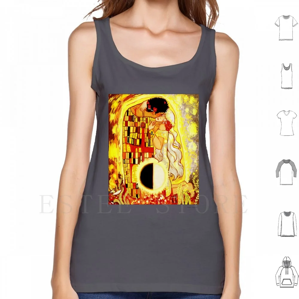 

Майка с надписью The Kiss-Berserk, хлопковый жилет, майка с надписью Griffith Klimt Kiss