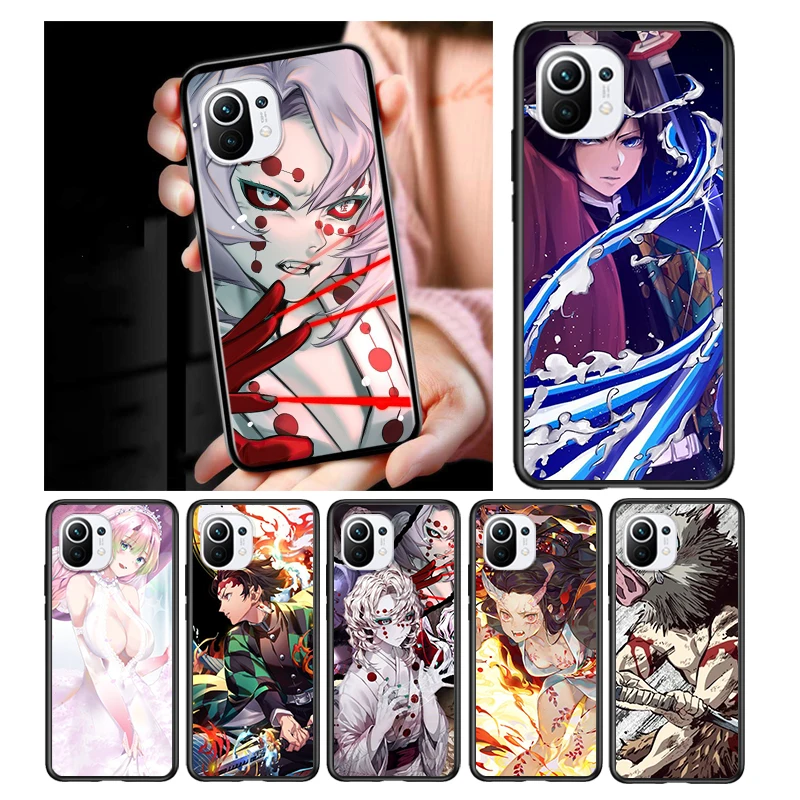 

Hot Anime Demon Slayer for Xiaomi Mi 11 10 Ultra 11T 10T Note10 Pro Lite 11i 10i 10S 5G Soft Black Phone Case Cover