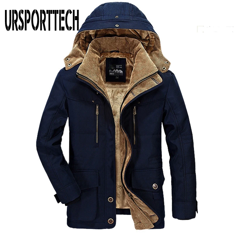 Winter Jacket Men Military Coat Fashion Casual Slim Thick Warm Mens Coats Parkas With Hooded Long Overcoats Male Clothes | Мужская