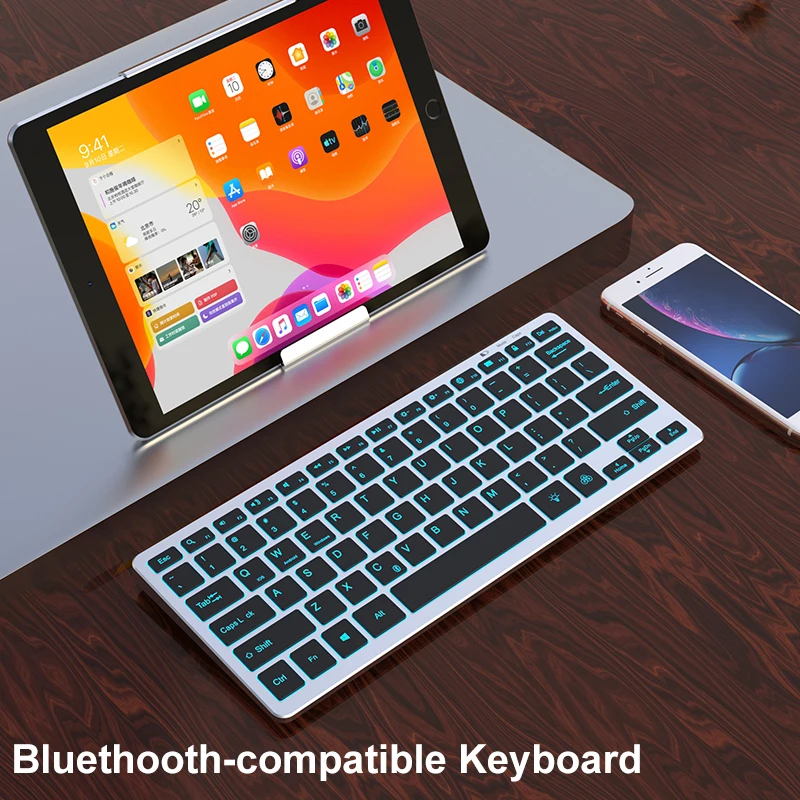 

Wireless Keyboard Multi-Device Slim Backlit Bluetooth-compatible Keyboard Portable Office Computer Keyboards for iPad Phone
