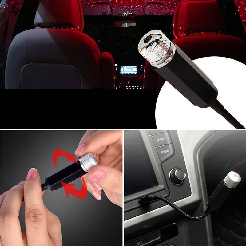 1 шт. мини светодиодная лампа на крышу автомобиля романтичный USB ночник