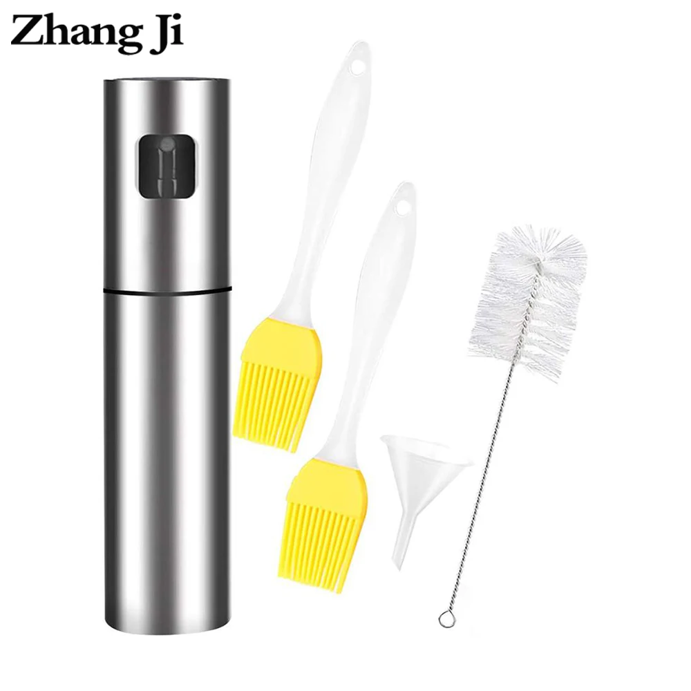 

Zhangji 100ML Olive Oil Sprayer Dispenser Stainless Steel Bottle Vinegar Sprayer Liquid Dispenser for BBQ, Salad, Cooking Set