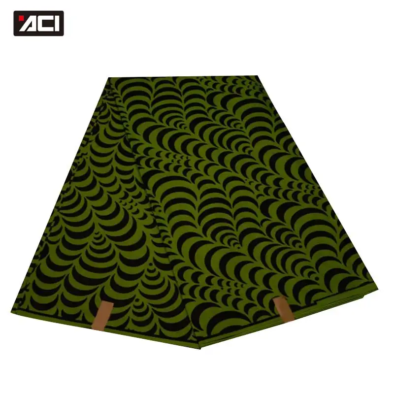 18090118 ACI 6 ярдов настоящий воск Tissu Africain Печатный полиэстер ткань пэчворк гарантированный настоящий голландский воск африканская ткань Анкара - Цвет: 18090118