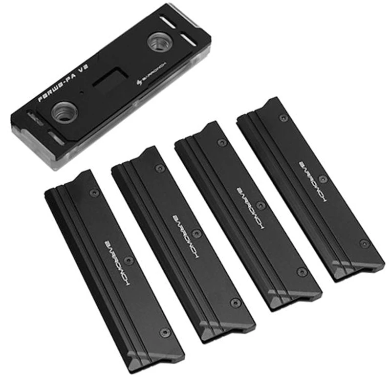 

HOT-Barrowch FBRWB-PA-V2, RAM Water Blocks Kits, LRC 2.0 (5V 3Pin) Lighting with 4 RAM Cooling Armors -Black
