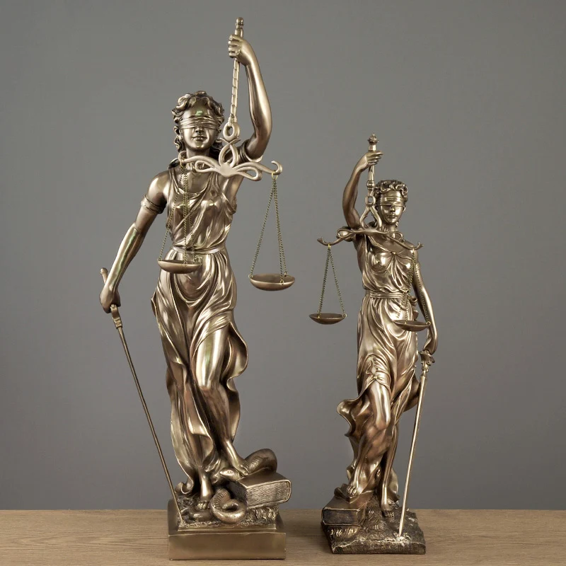 Justice Fair Themis статуи оправдания богиня скульптура Смола ремесло украшение дома