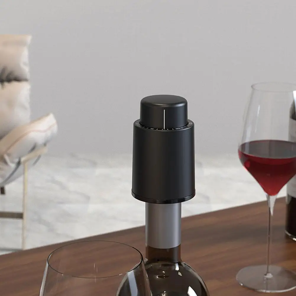 

Vacuum Wine Bottle Stopper Sealed Storage Vacuum Memory Stopper Wine Barware Tools Wine Cork Style Push Bar H3E4
