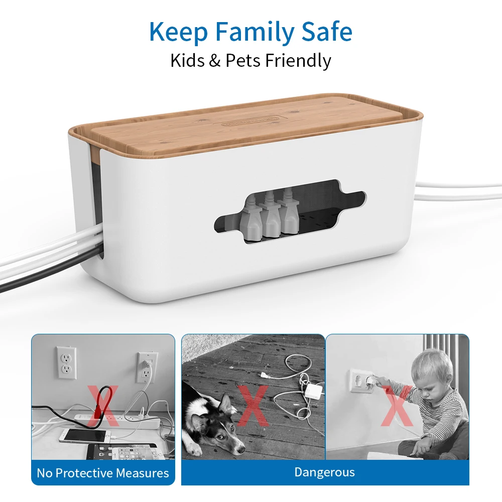 Цена Ящик для хранения кабеля питания NTON, пластиковый органайзер, чехол для сматывания кабеля с держателем, коробка для управления прокладкой пи...