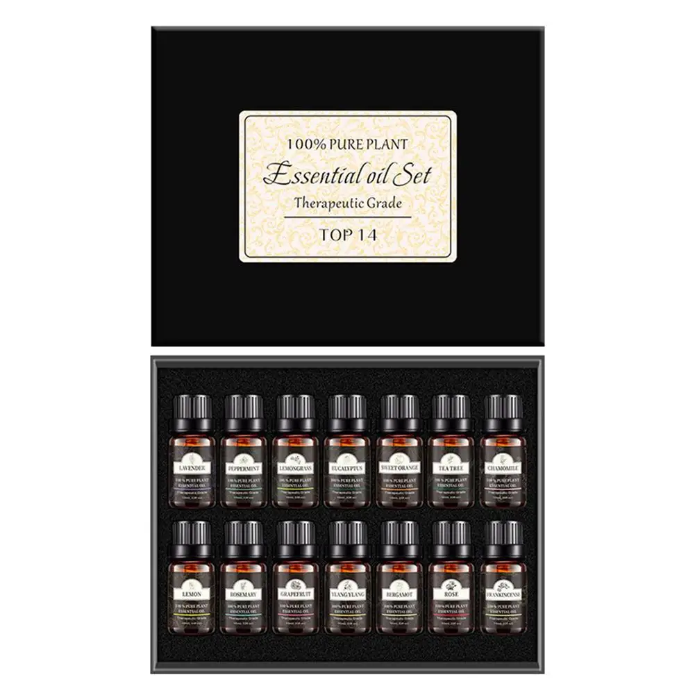 

14Pcs/Set 100% Pure Plant Aromatherapy Diffusers Essential Oil 10ml Organic Body Massage Relax Fragrance Skin Care Kit
