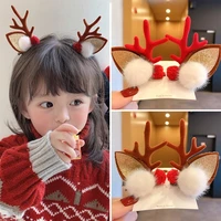 christmas headdress hair accessories deer horn berry children girls hairpin sweet fashion headwear party supplies