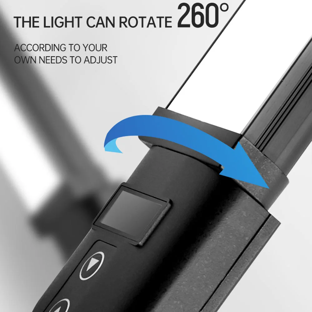 BEIYANG RGB Handheld LED Lamp Wand Colorful Photography Light 3100mAh  Stick Rechargeable 260° Free Adjust Photographic Lighting