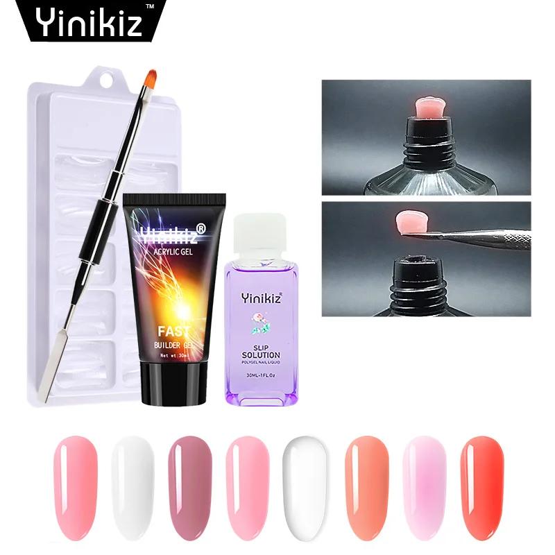 

Yinikiz 30ml Poly Extension Nail Gel Quick Finger Extension Camouflage Builder UV Gel Polish UV LED Acrylic Nail Art Gel Set