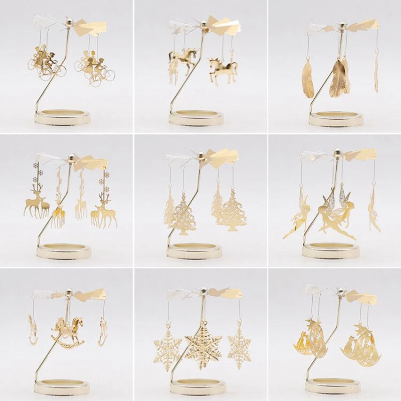 

Nordic Luxury Creative Gift Embossed Fragrance Candle Holder Hot Rotating Candle Holder Transport Windmill Home Gift Decoration