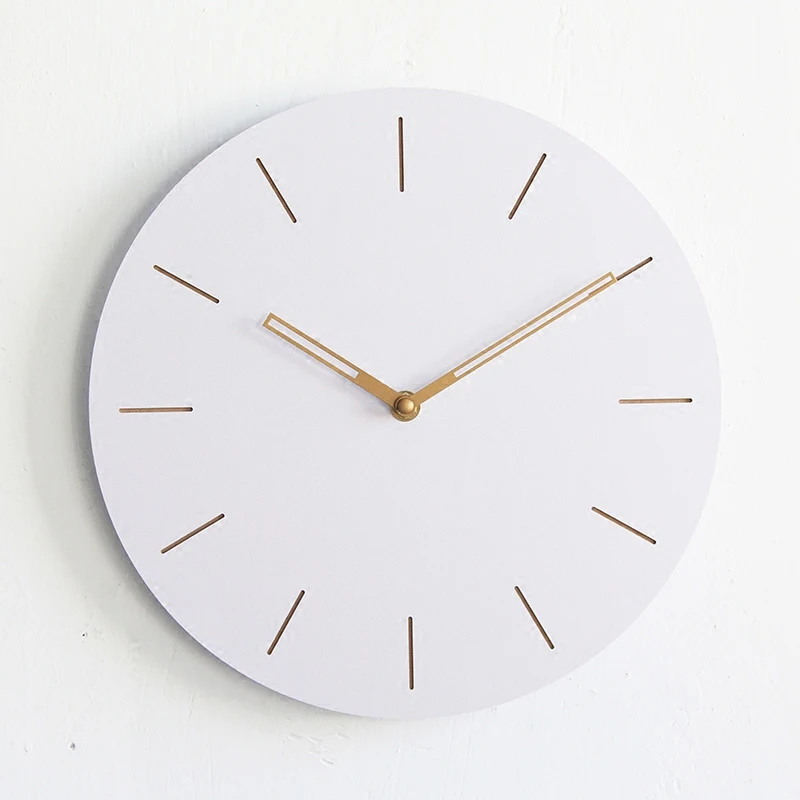 Настенные часы в скандинавском стиле белые деревянные бесшумные креативные для