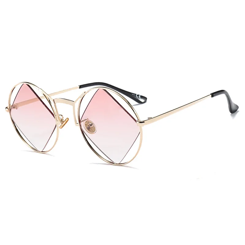 Ретро Круглые Солнцезащитные очки для женщин и мужчин прозрачные солнцезащитные