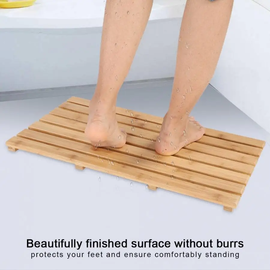 Прямоугольная бамбуковая решетчатая утка нескользящий коврик для душа купания