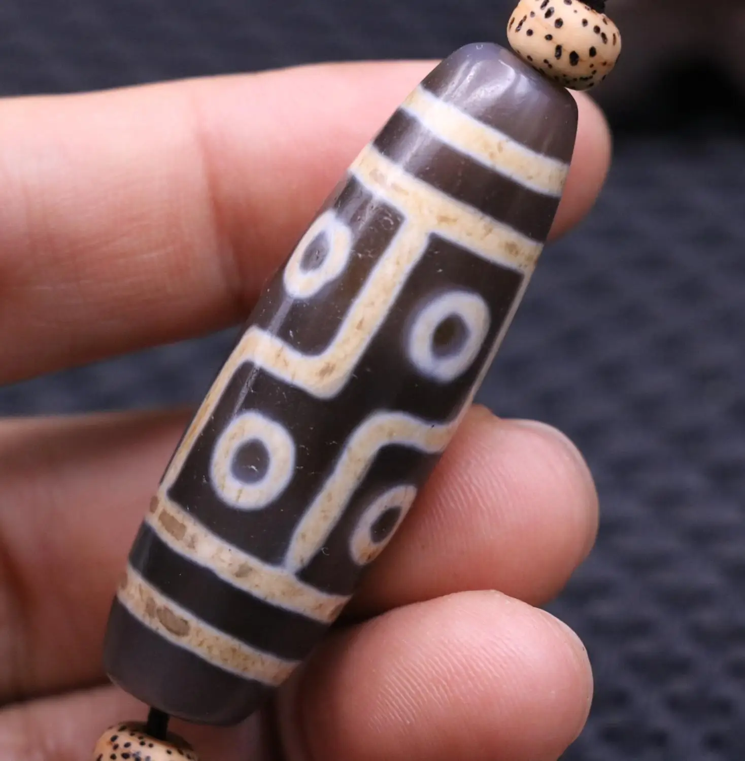 Уникальный волшебный Тибетский старый жирный 6 глаз богатство и здоровье бусины