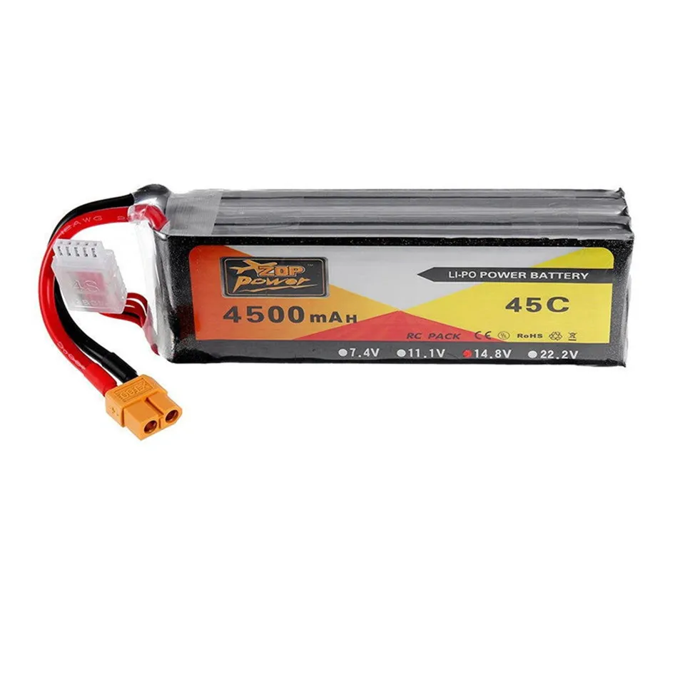 ZOP Power 4S 5S 6S 4500mah 5000Mah Lipo Battery 14.8V 18.5V 22.2V 45C 75C XT60 Plug For FPV RC Racing Drone Car Spare Parts on - Аккумулятор ZOP Power 4S 5S 6S 4500 мАч 5000 мАч LiPo 14,8 В 18,5 В 22,2 В 45C 75C с разъемом XT60 для запасных частей FPV RC 
