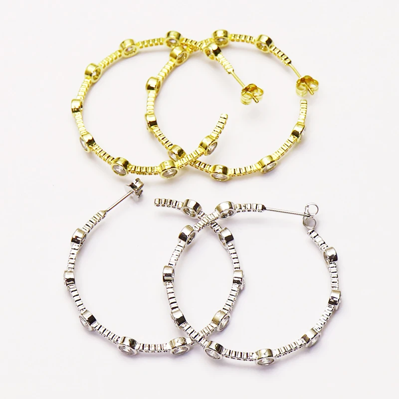 

5 Pair Punk earrings big circle zircon Hoop earrings women jewelry Hoop earrings Gift for women jewelry 51375