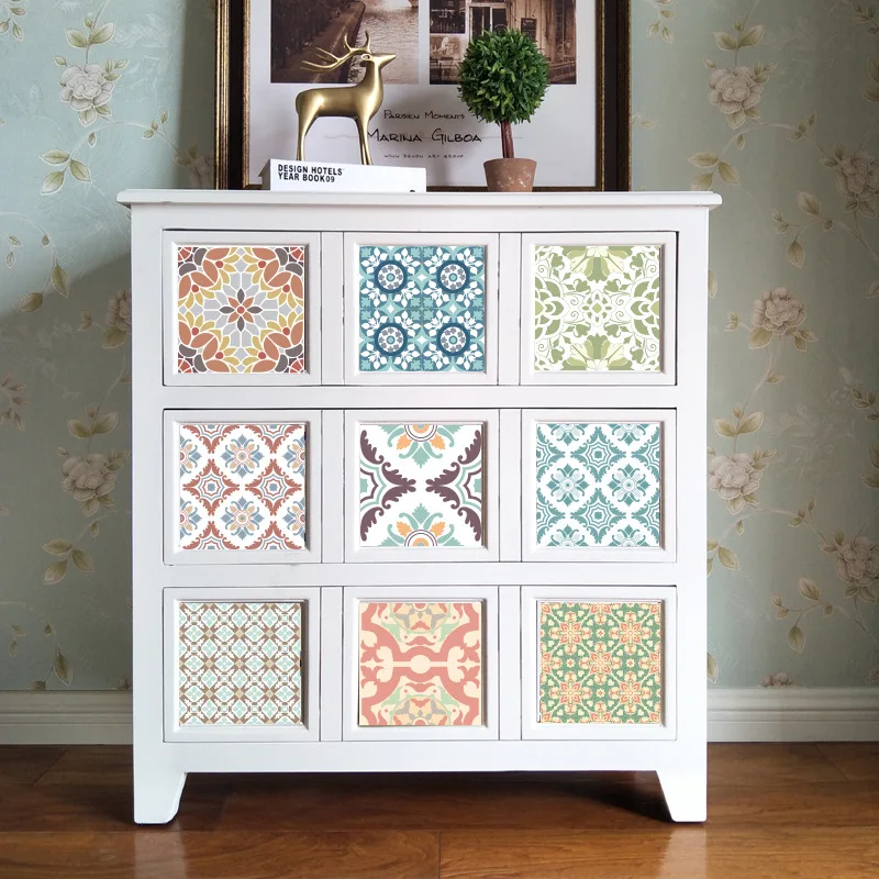 10 шт./лот антискользящие водостойкие обои для ванной комнаты в стиле ретро