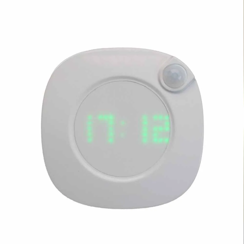 

Smart Body Induction infrared Sensor Wall Clock LED Night Light Battery Power Home Watch Magnetic Clock Lamp For Bedroom Room