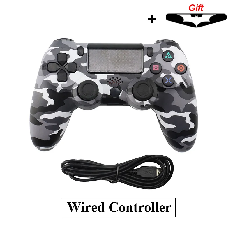 Wired camo gray Беспроводной/проводной контроллер для Mando PS4 для playstation 4/PS3 консоль для Dualshock 4 контроллер для управления PS4 джойстик - Цвет: Wired camo gray
