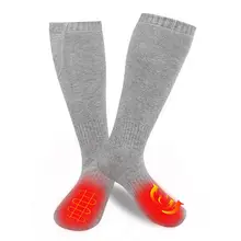 Chaussettes chauffantes électriques en coton rechargeables, longues et chaudes, idéales pour le cyclisme, le Ski et les Sports en plein air, collection hiver  (2)