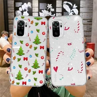 christmas new year happy cartoon phone case transparent for xiaomi mi 10t 11 redmi note 7 8 9 9s 10 9a 9t pro