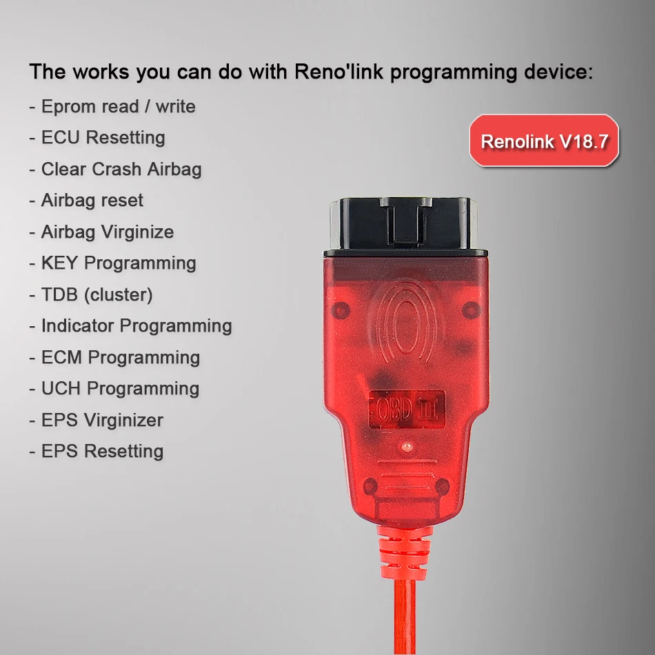 Новый диагностический интерфейс V1.87 V1.52 Renolink OBD2 для автомобилей Renault/Dacia