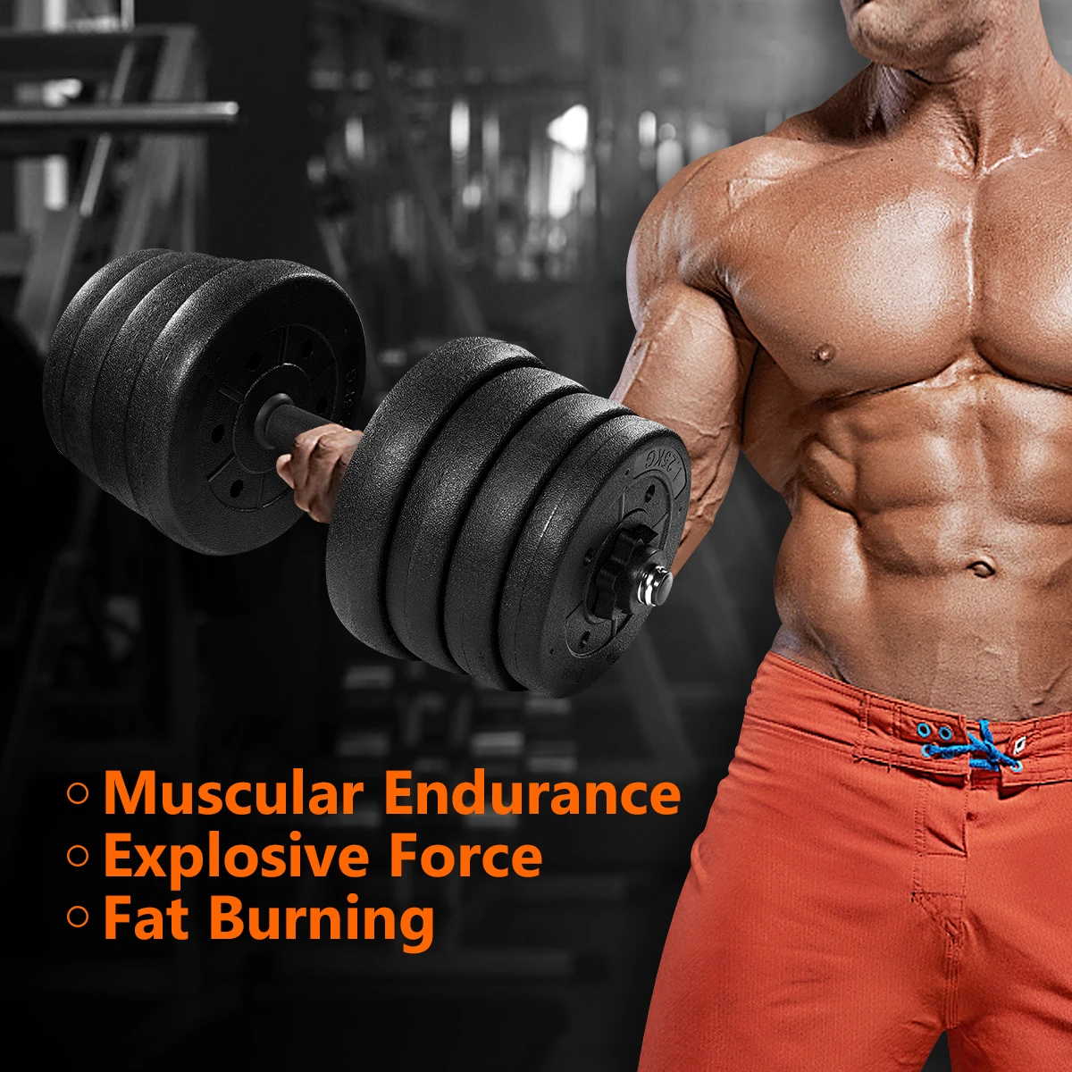 

30kg Weight Dumbbell Set PE Fitness Dumbbells Detachable Dumbbell Arm Muscle Trainer Household Exercise For Body Workout Outdoor