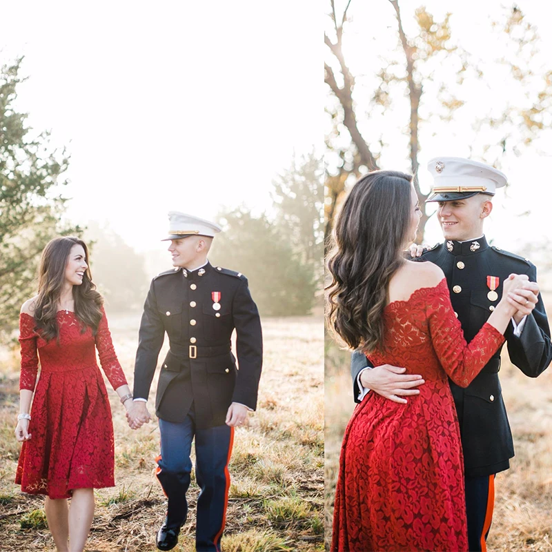 Женское винтажное коктейльное платье Comeondear с цветочным кружевом длинным рукавом