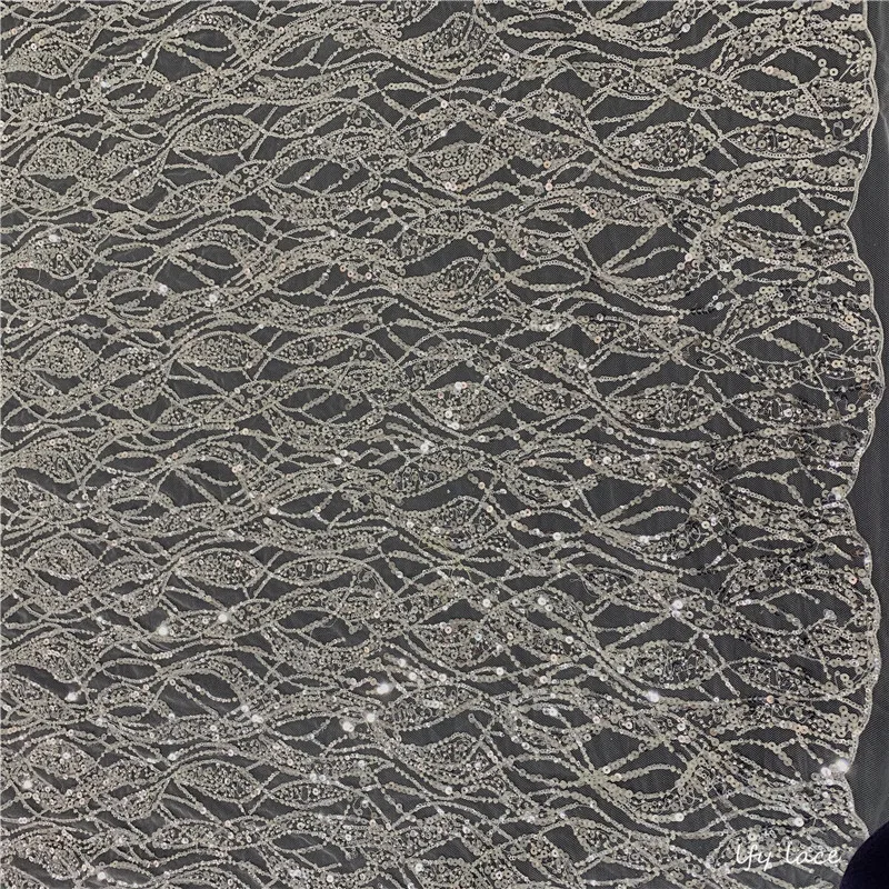 Кружевная ткань высшего качества 2019 см с Блестками Бисером вышивкой кружевом