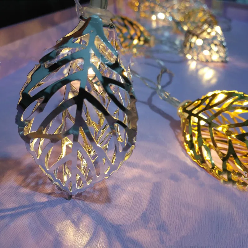 

Светодиодная гирлянда с s-образными листьями, уличное украшение для окон с питанием от батареи, занавеска-гирлянда