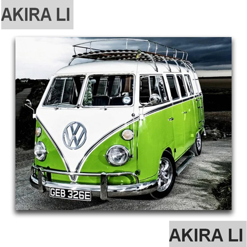 Новинка 2020 5D сделай сам алмазная вышивка крестиком VW автомобиль полный