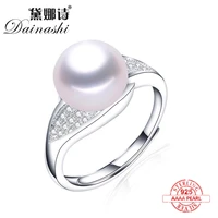 2020 new jewelry natural freshwater pearl ring for women with austrian crystal 925 sterling silver wedding rings exquisite gift