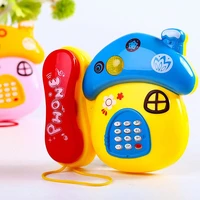 cartoon mushroom toy phone music light electronic telephone vocal toy kids educational toy baby learning toy for children toys