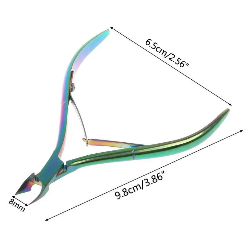 

Beautiful Rainbow Nail Dead Skin Remover Cuticle Pusher Clippers Scissors Tool