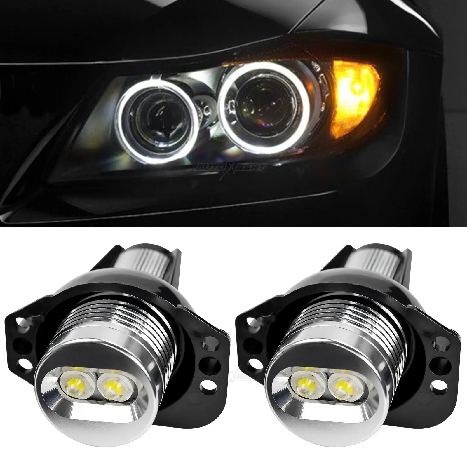 LED Angel Eye Halo Rings Marker Light Headlight Bulb 6W For BMW 3 Series E90 E91 2005-2008 325i 325xi 328i 328xi 330i 335i 335xi