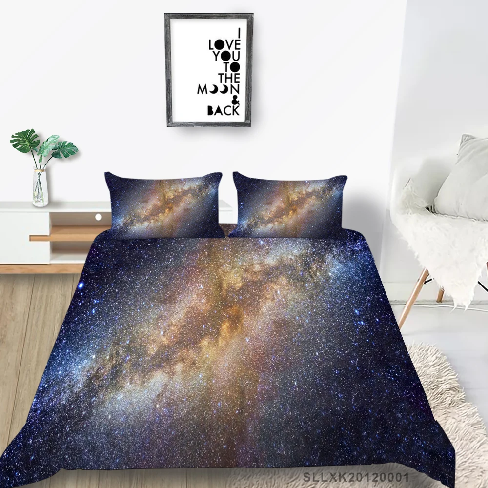 

Universe Bedding Set King Size Fantasy Galaxy Duvet Cover Set Queen Single Double Twin Full Beautiful Bed Set 3D Stars
