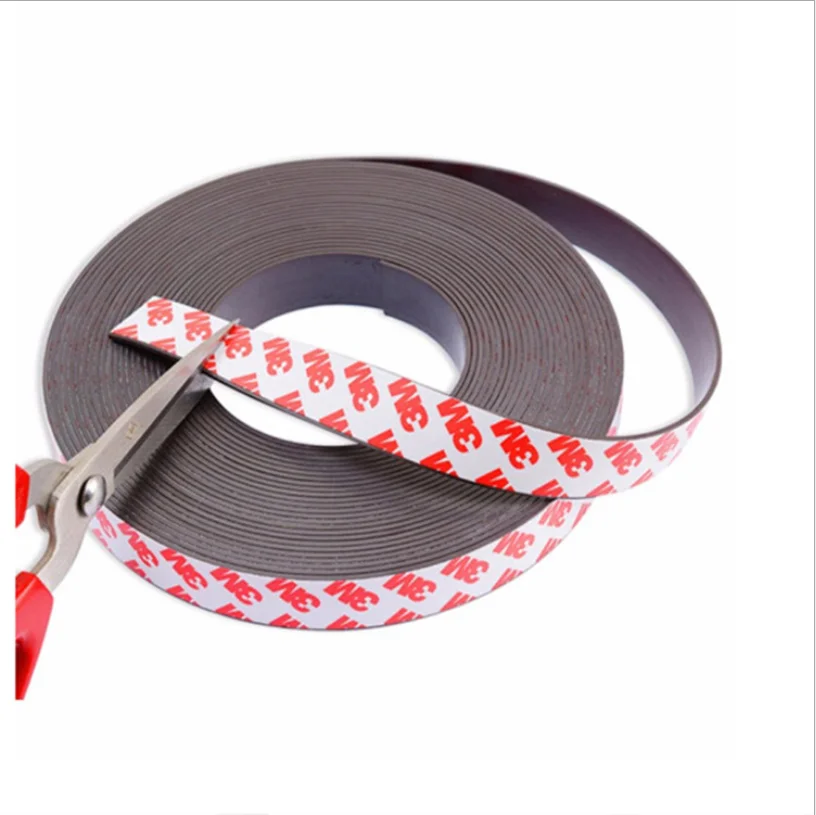 

1Meter 10x1mm Soft Rubber Magnetic Strip Self Adhesive Flexible Magnet DIY Stripe Tape For Door Curtain