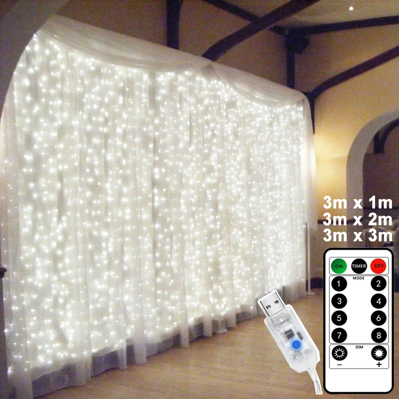 Светодиодный светильник s Рождественский Сказочный фон окно Шторы с usb пду