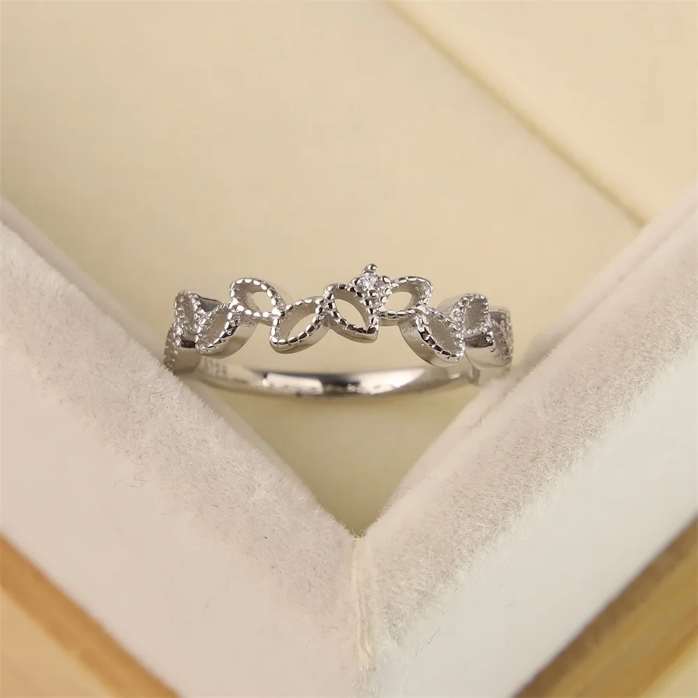 

Fashion Jewelry S925 Sterling Silver New Style Hollow Leaf Ring Female Fashion Personality Wedding Romantic Gift