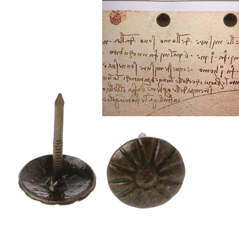 Античные латунные мебельные гвозди 100 шт. фурнитура для дверных гвоздей декор L69A |