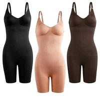 seamless women v neck slim bodysuit butt lifter shapewear waist trainer strappy back chest enhancing underwear corset tops thigh